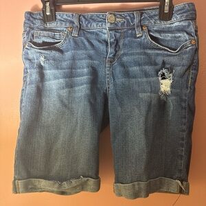 Aeropostale Denim Shorts With Distressed Design